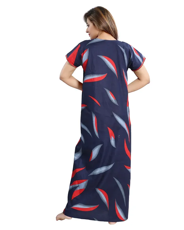 LIFE-TALE_Women's_Cotton_Feeding/Maternity_Nighty/Night_Dress(Navy_Blue)(Red)
