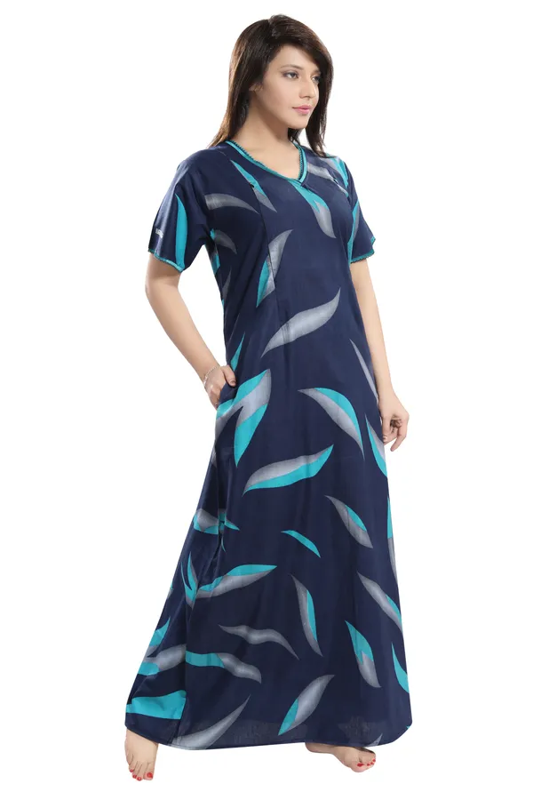 LIFE-TALE_Women's_Cotton_Feeding/Maternity_Nighty/Night_Dress(Blue)