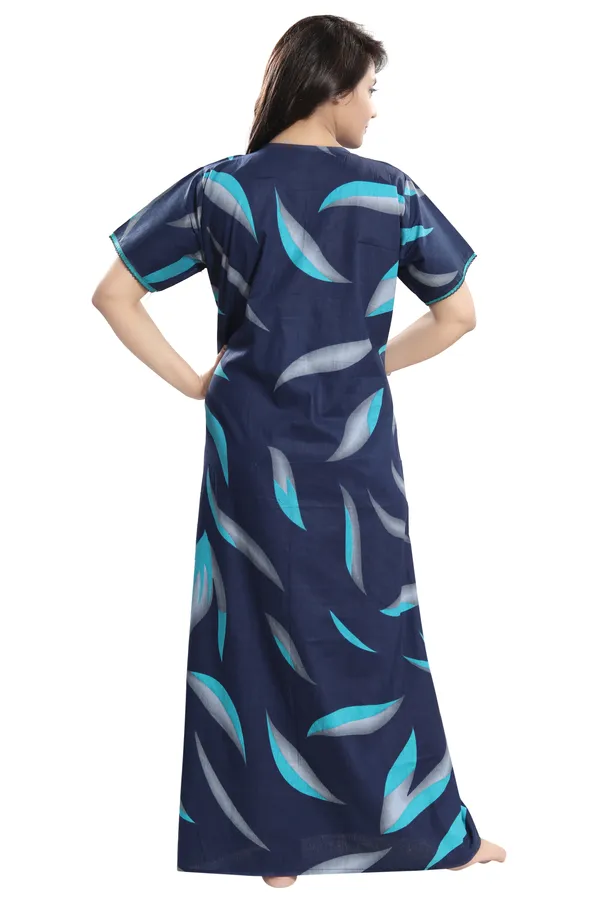 LIFE-TALE_Women's_Cotton_Feeding/Maternity_Nighty/Night_Dress(Blue)