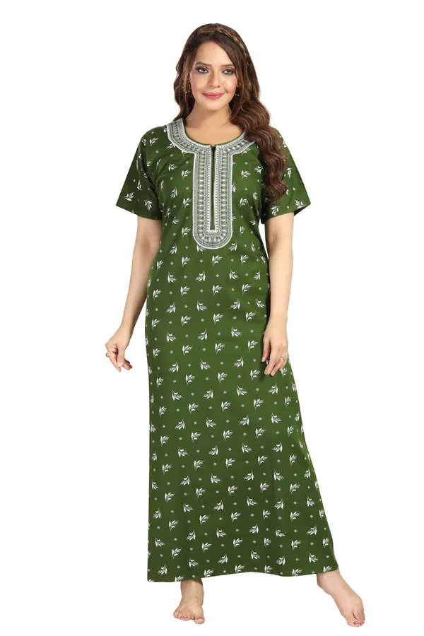 Mahendi_Cotton_Long_Zip_Feeding_Regular_Nighty_For_Women