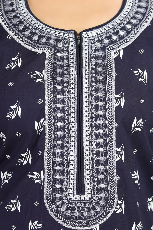Navy_Blue_Cotton_Long_Zip_Feeding_Regular_Nighty_For_Women