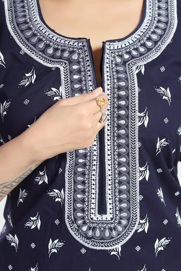 Navy_Blue_Cotton_Long_Zip_Feeding_Regular_Nighty_For_Women