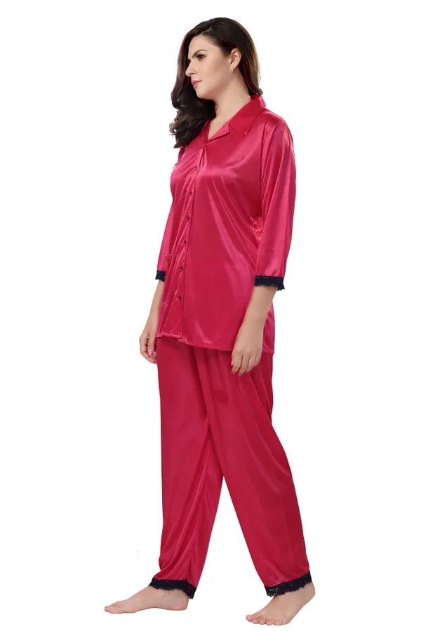 LIFE-TALE_Women's_Pink_Satin_Night_Suit/Night_Wear