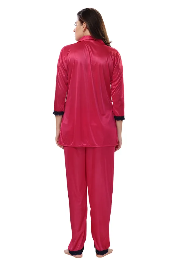 LIFE-TALE_Women's_Pink_Satin_Night_Suit/Night_Wear