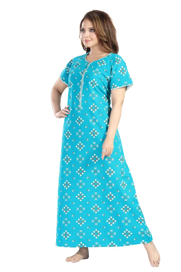 Blue_Cotton_Box_Print_Long_Zip_Feeding_Regular_Nighty_For_Women