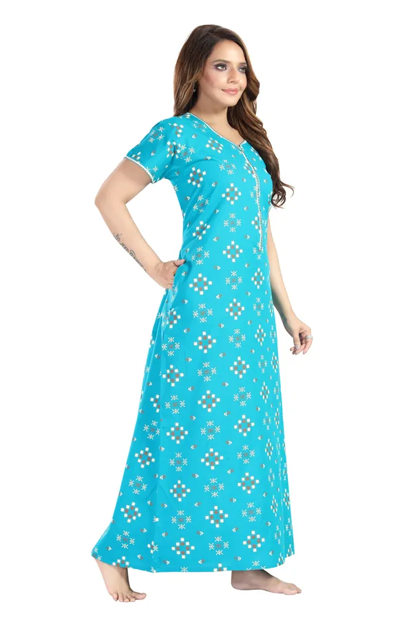 Blue_Cotton_Box_Print_Long_Zip_Feeding_Regular_Nighty_For_Women