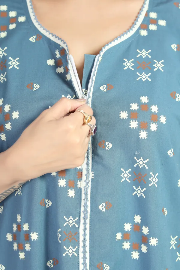 Grey_Cotton_Box_Print_Long_Zip_Feeding_Regular_Nighty_For_Women