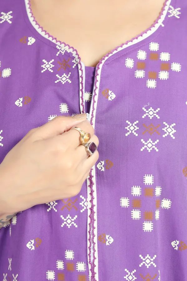 Purple_Cotton_Box_Print_Long_Zip_Feeding_Regular_Nighty_For_Women