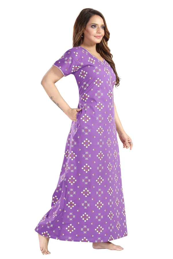 Purple_Cotton_Box_Print_Long_Zip_Feeding_Regular_Nighty_For_Women