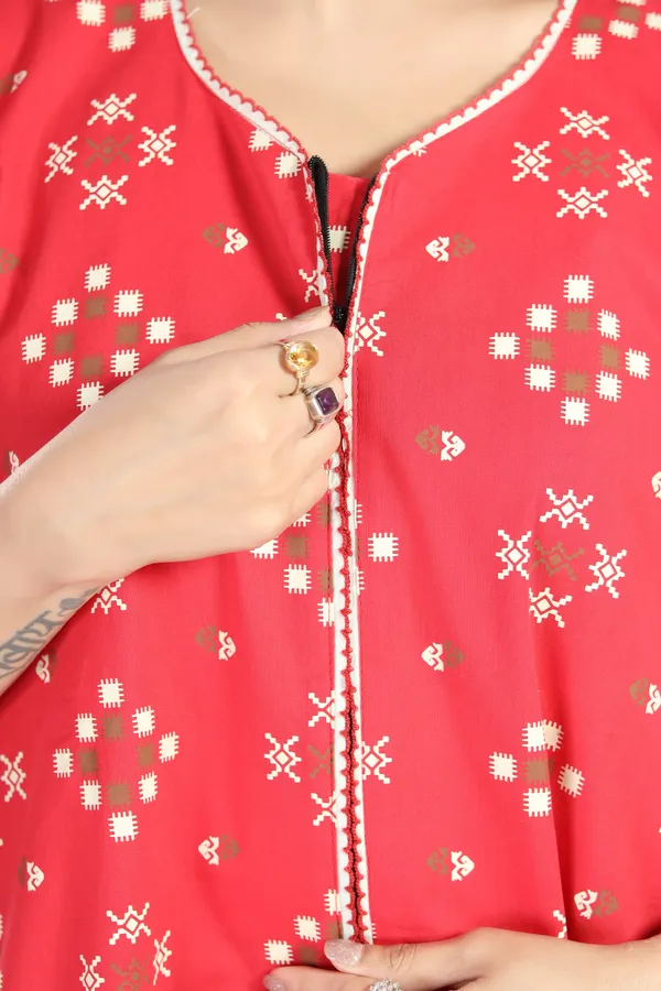 Red_Cotton_Box_Print_Long_Zip_Feeding_Regular_Nighty_For_Women