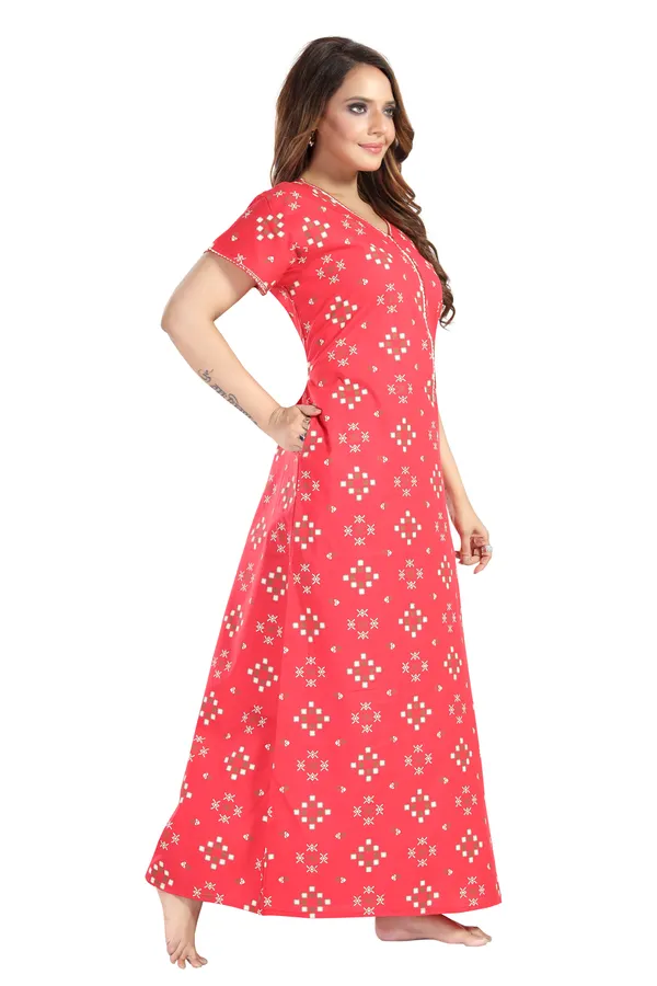 Red_Cotton_Box_Print_Long_Zip_Feeding_Regular_Nighty_For_Women