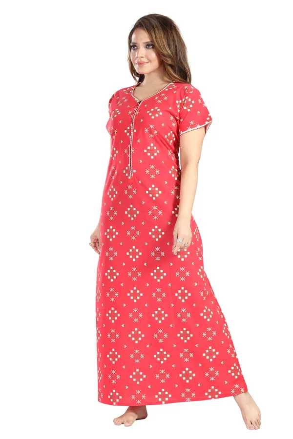 Red_Cotton_Box_Print_Long_Zip_Feeding_Regular_Nighty_For_Women