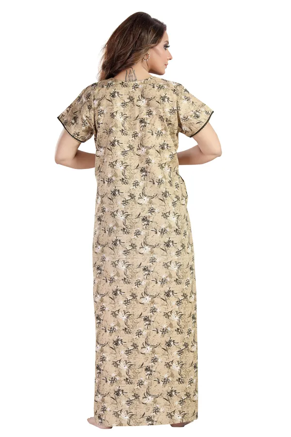 Brown_Cotton_Square_Print_Invisible_Zip_Feeding_Regular_Nighty_For_Women