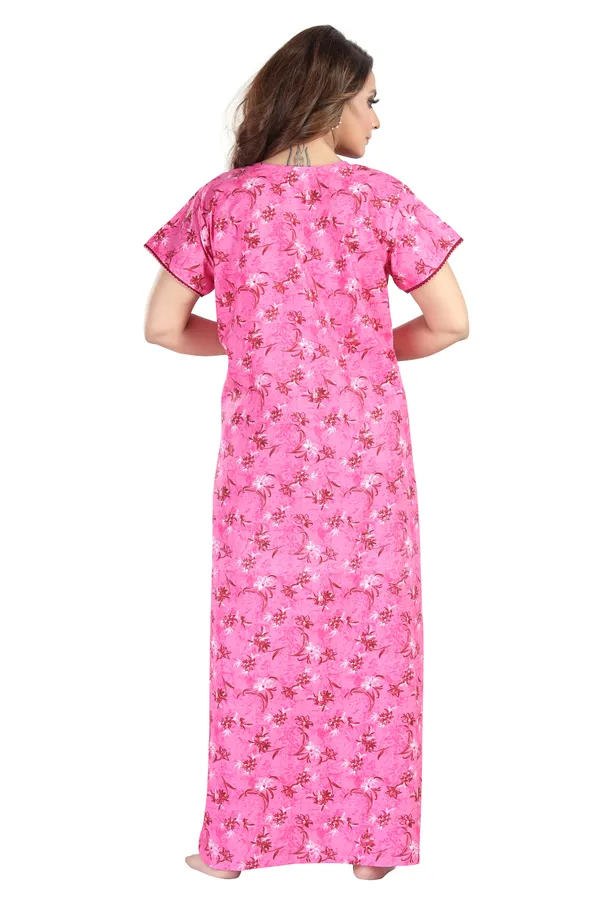 Pink_Cotton_Square_Print_Invisible_Zip_Feeding_Regular_Nighty_For_Women