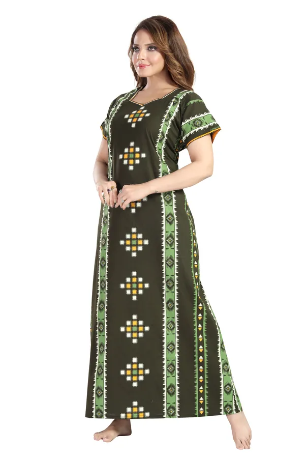 Mehndi_Cotton_Square_Print_Invisible_Zip_Feeding_Regular_Nighty_For_Women