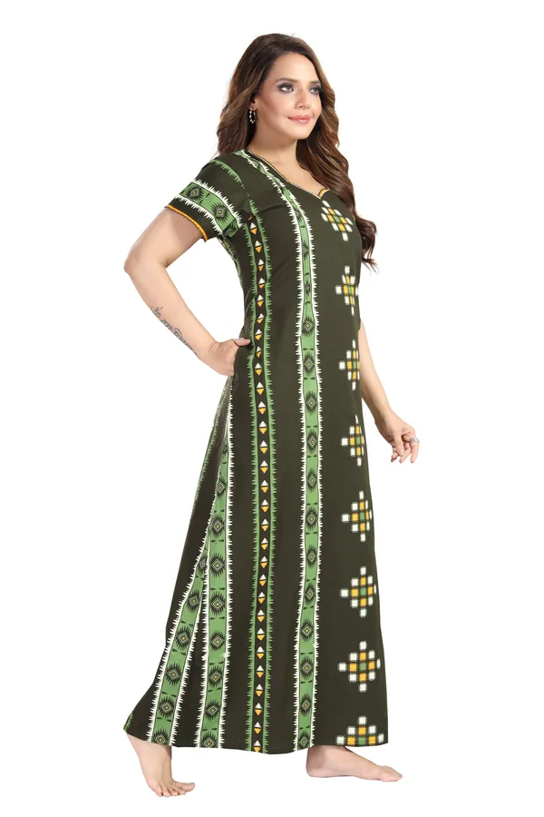 Mehndi_Cotton_Square_Print_Invisible_Zip_Feeding_Regular_Nighty_For_Women