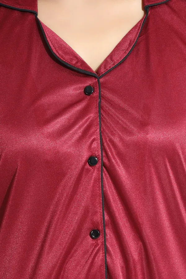 Maroon_Satin_Regular_Confortable_Night_Suit_Set_For_Women