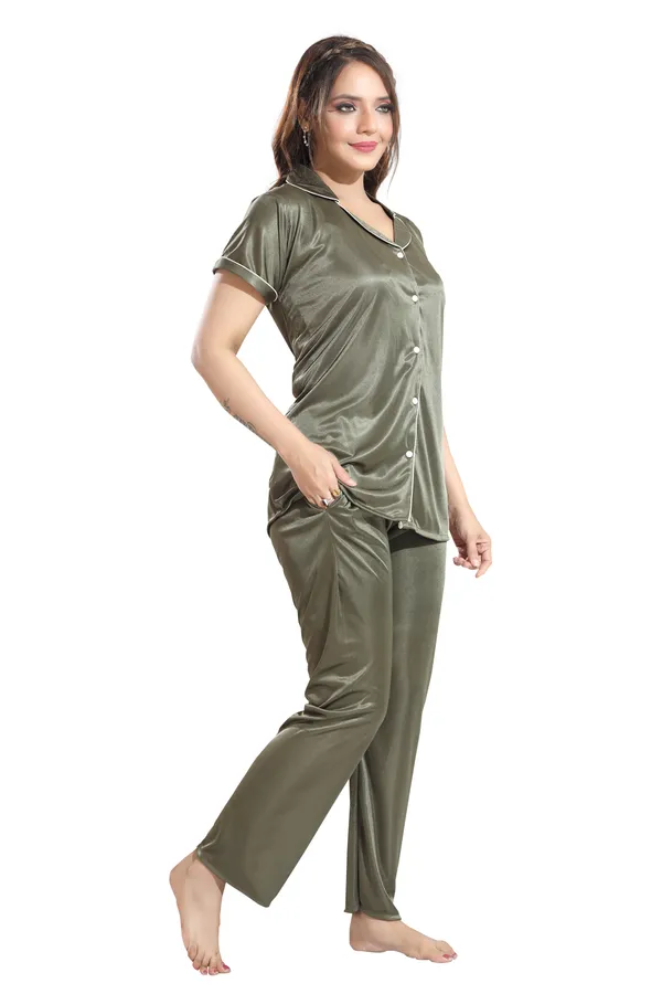 Mehendi_Satin_Regular_Confortable_Night_Suit_Set_For_Women
