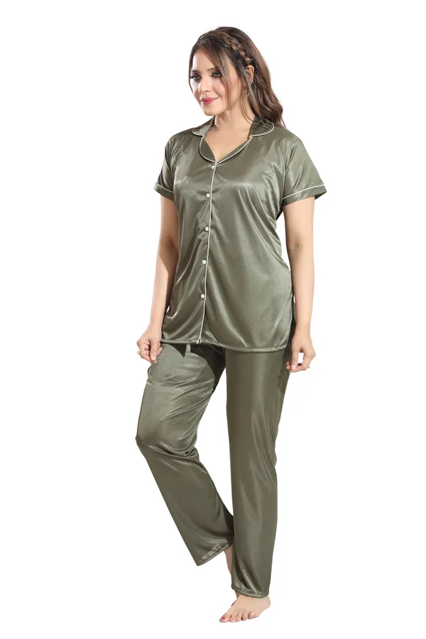 Mehendi_Satin_Regular_Confortable_Night_Suit_Set_For_Women
