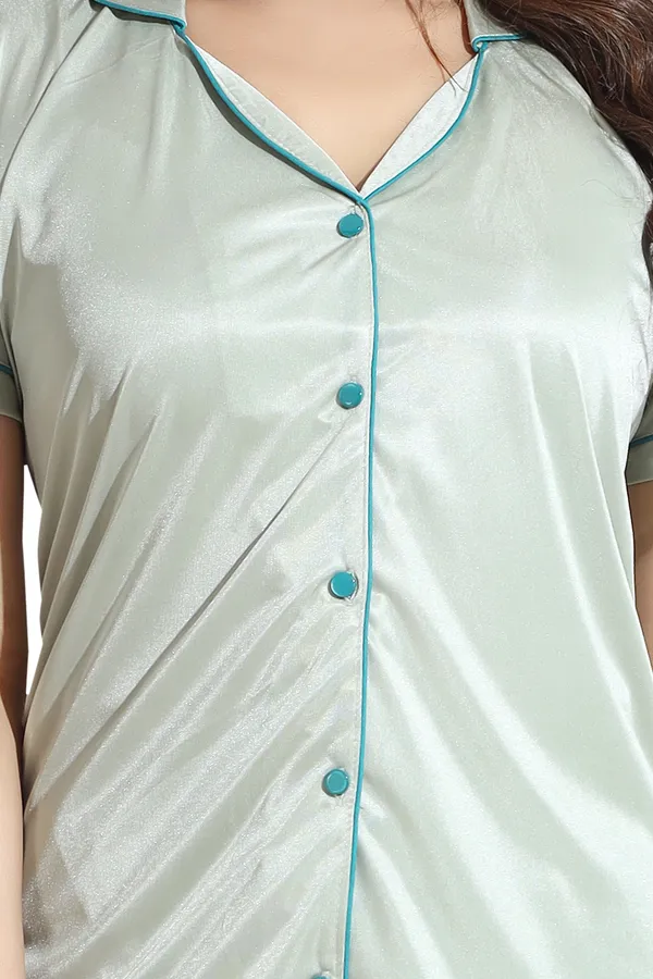 Pista_Green_Satin_Regular_Confortable_Night_Suit_Set_For_Women