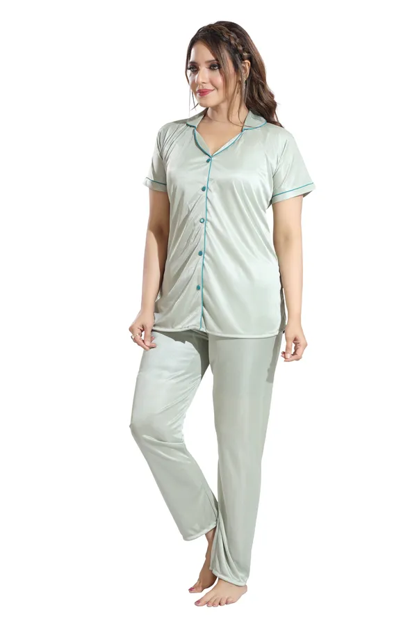 Pista_Green_Satin_Regular_Confortable_Night_Suit_Set_For_Women