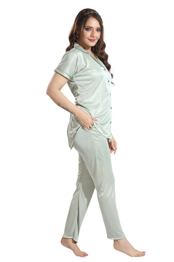 Pista_Green_Satin_Regular_Confortable_Night_Suit_Set_For_Women