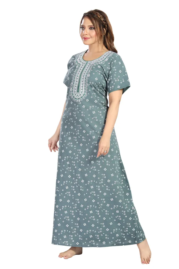 Grey_Cotton_Regular_Maternity_&_Feeding_Long_Zip_Nighty_For_Women