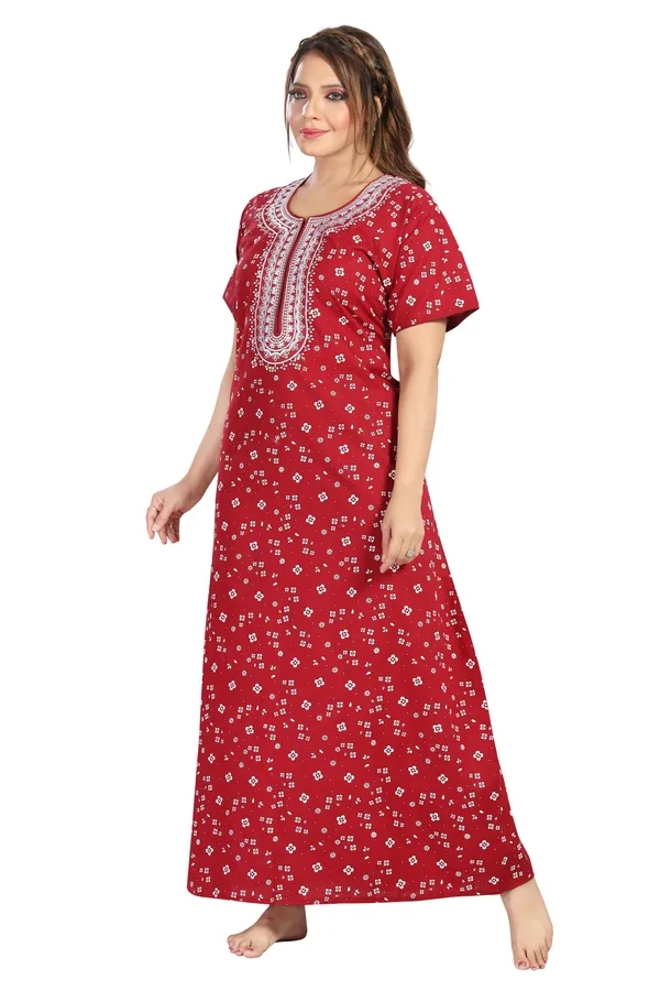 Maron_Cotton_Regular_Maternity_&_Feeding_Long_Zip_Nighty_For_Women