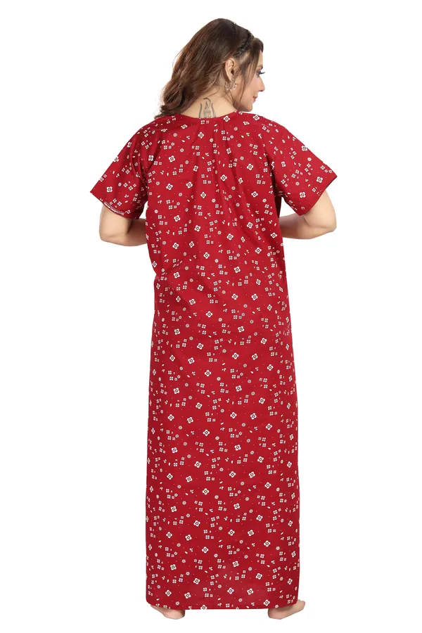 Maron_Cotton_Regular_Maternity_&_Feeding_Long_Zip_Nighty_For_Women