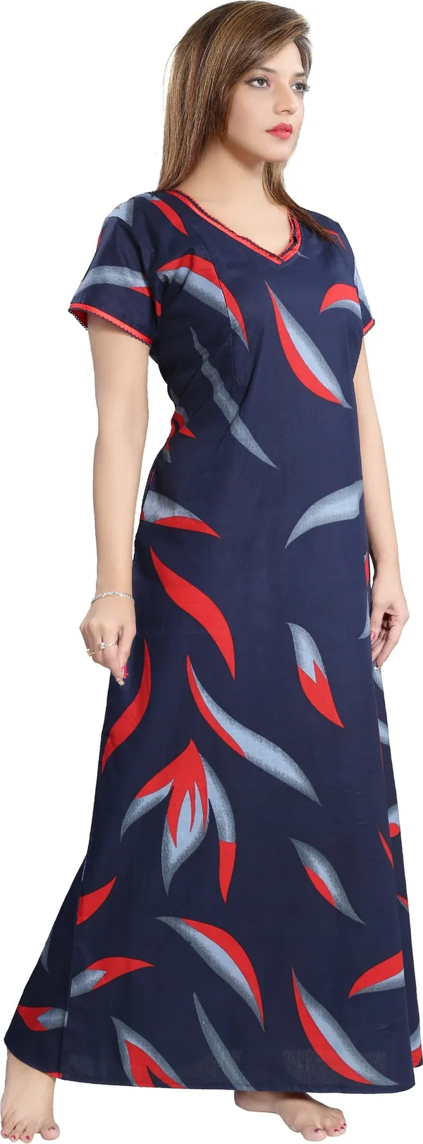 Red_Cotton_Blend_Printed_Regular_Maternity_&_Nursing_Nighty_For_Women