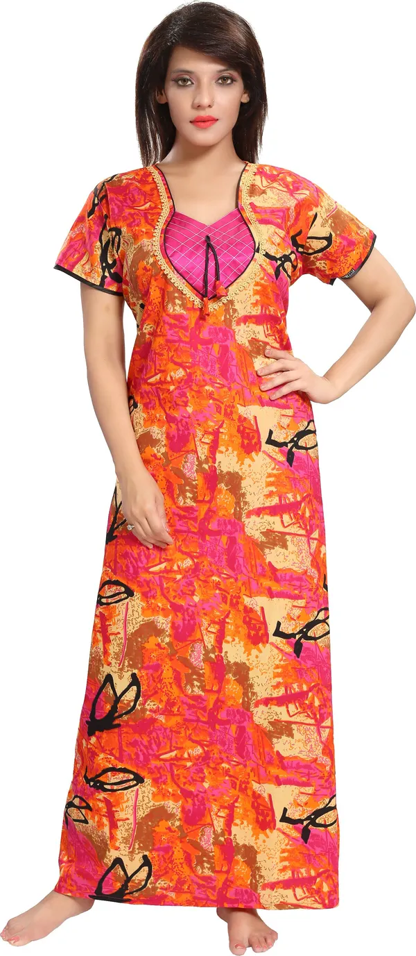 Multicolor_Cotton_Blend_Printed_Regular_Nighty_For_Women