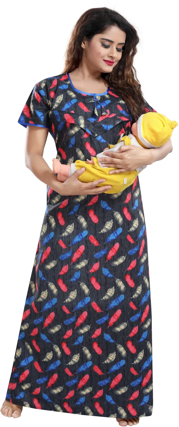 Multicolor_Cotton_Printed_Regular_Maternity_&_Nursing_Nighty_For_Women