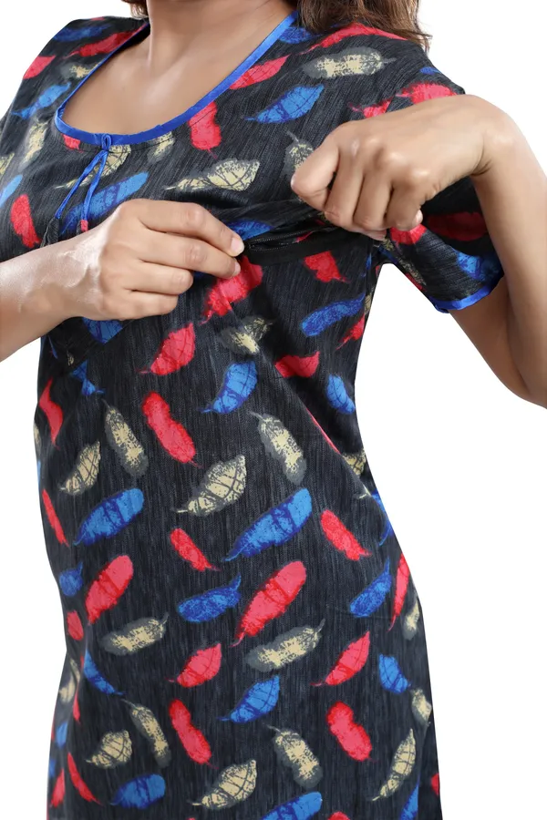 Multicolor_Cotton_Printed_Regular_Maternity_&_Nursing_Nighty_For_Women