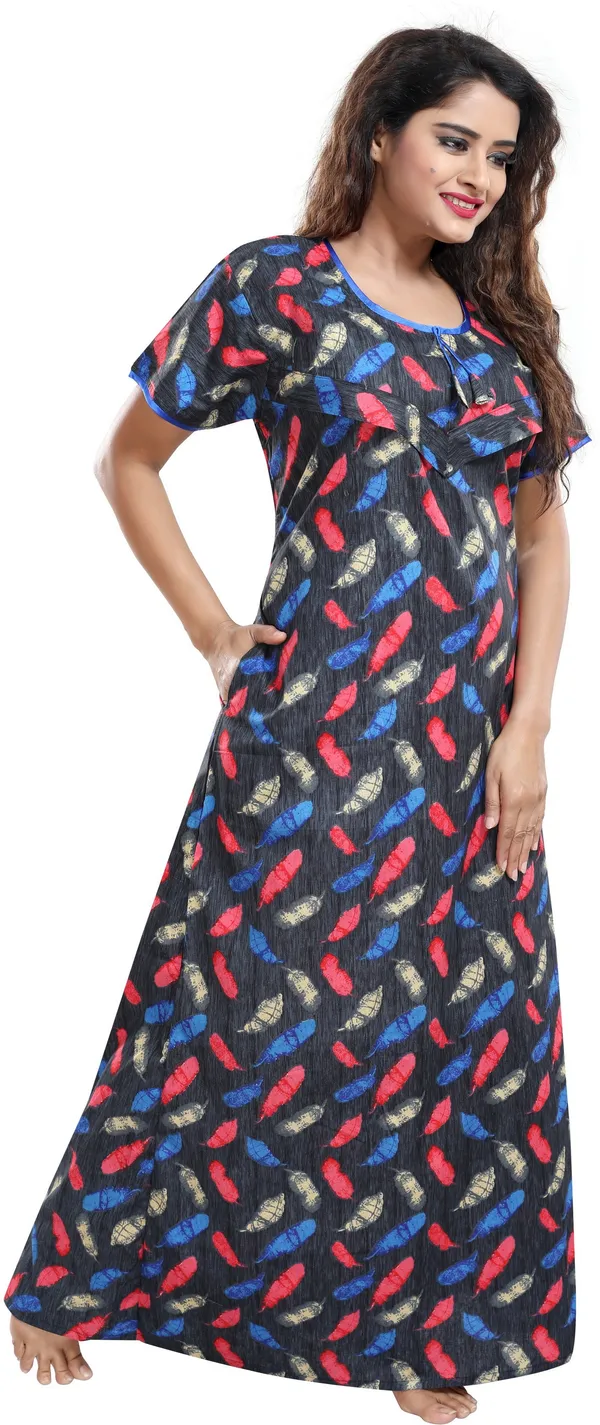 Multicolor_Cotton_Printed_Regular_Maternity_&_Nursing_Nighty_For_Women