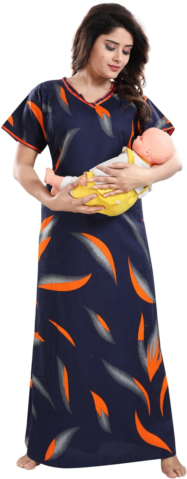 Blue_Cotton_Printed_Regular_Maternity_&_Nursing_Nighty_For_Women