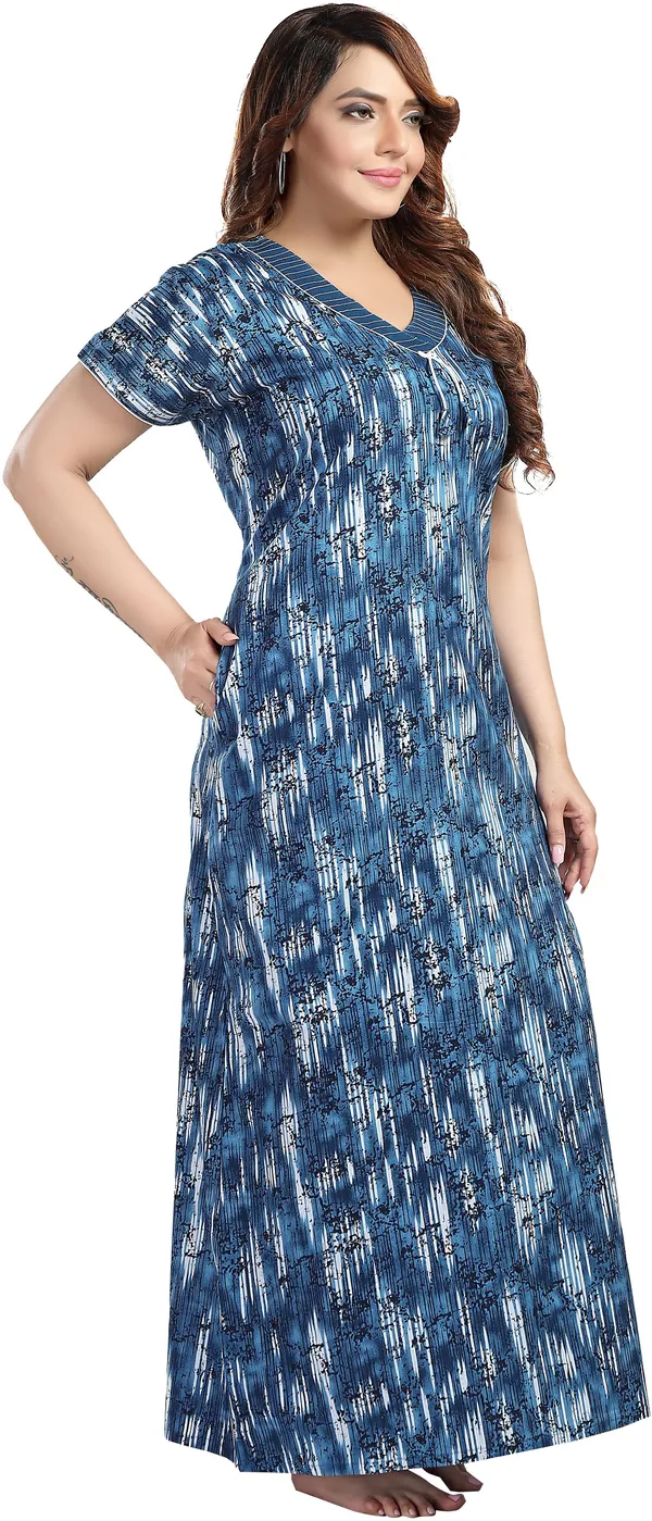 Blue_Cotton_Printed_Regular_Nighty_For_Women
