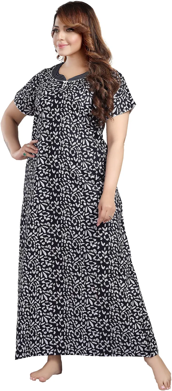 Dark_Blue_Cotton_Printed_Regular_Nighty_For_Women