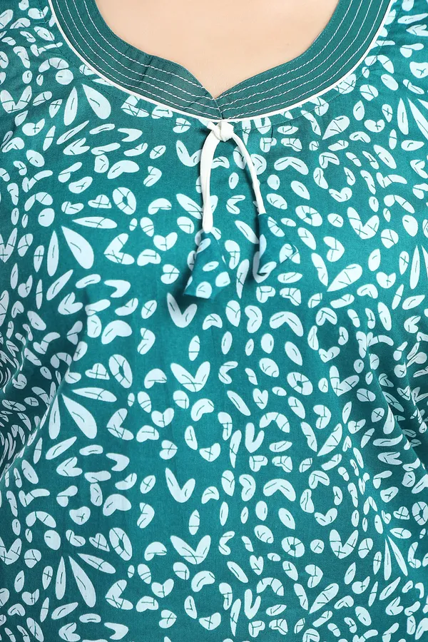 Green_&_White_Cotton_Printed_Regular_Nighty_For_Women