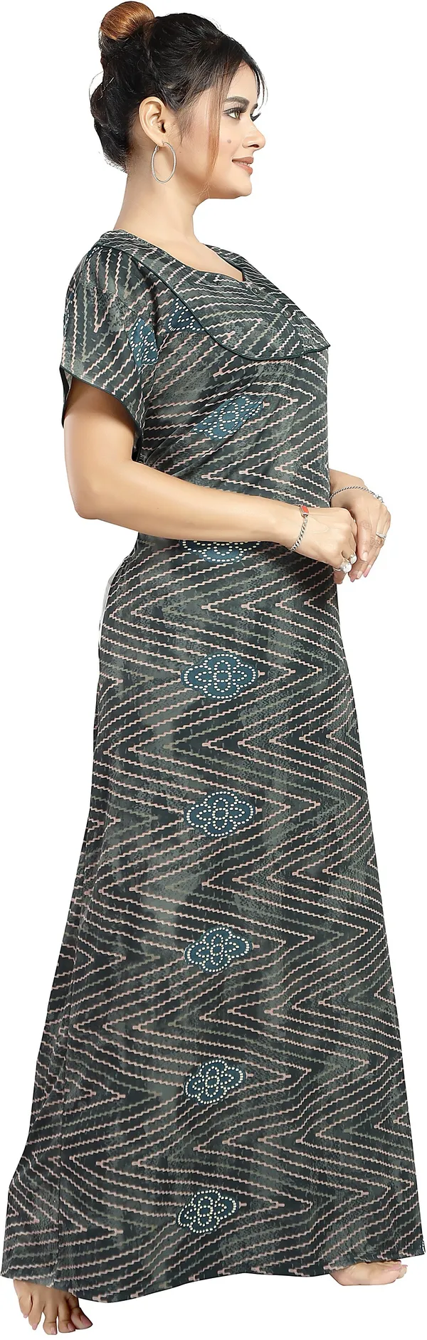Dark_Green_Sarina_Checkered_Regular_Nighty_For_Women