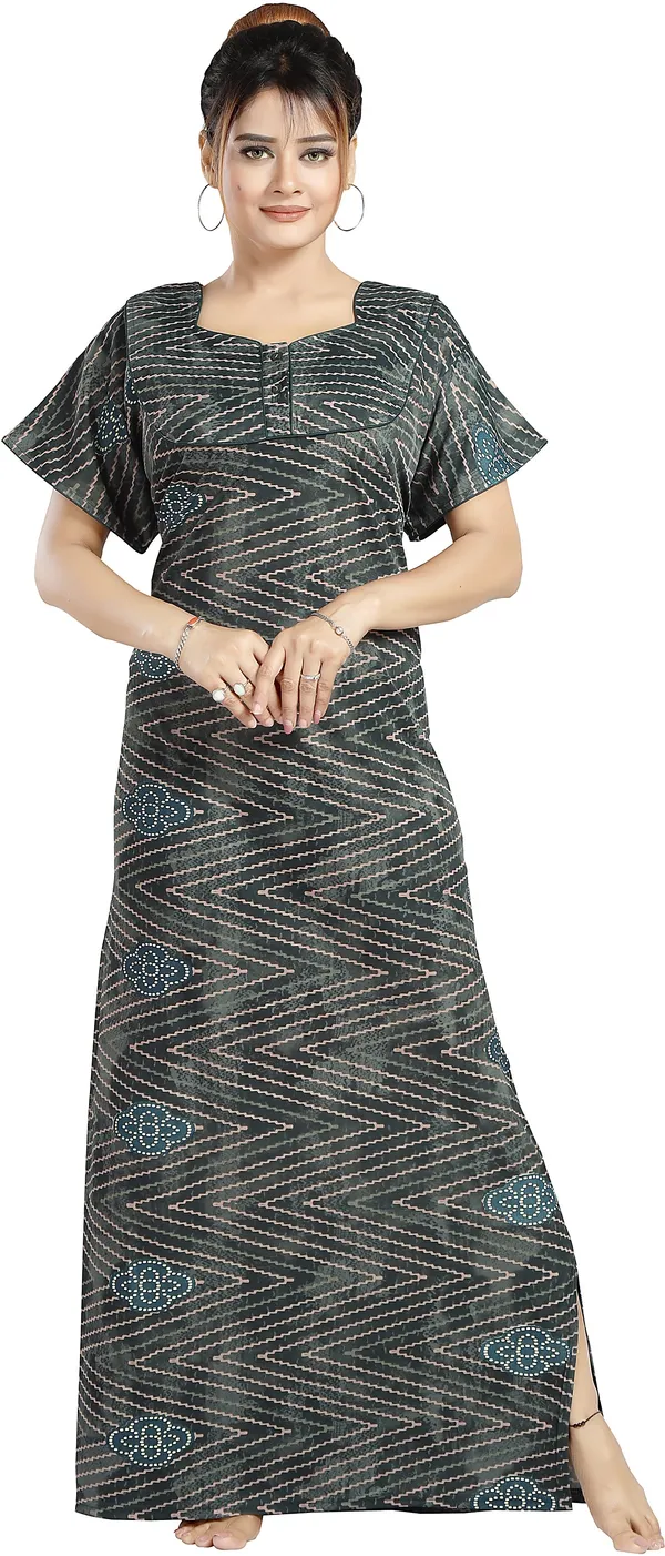 Dark_Green_Sarina_Checkered_Regular_Nighty_For_Women