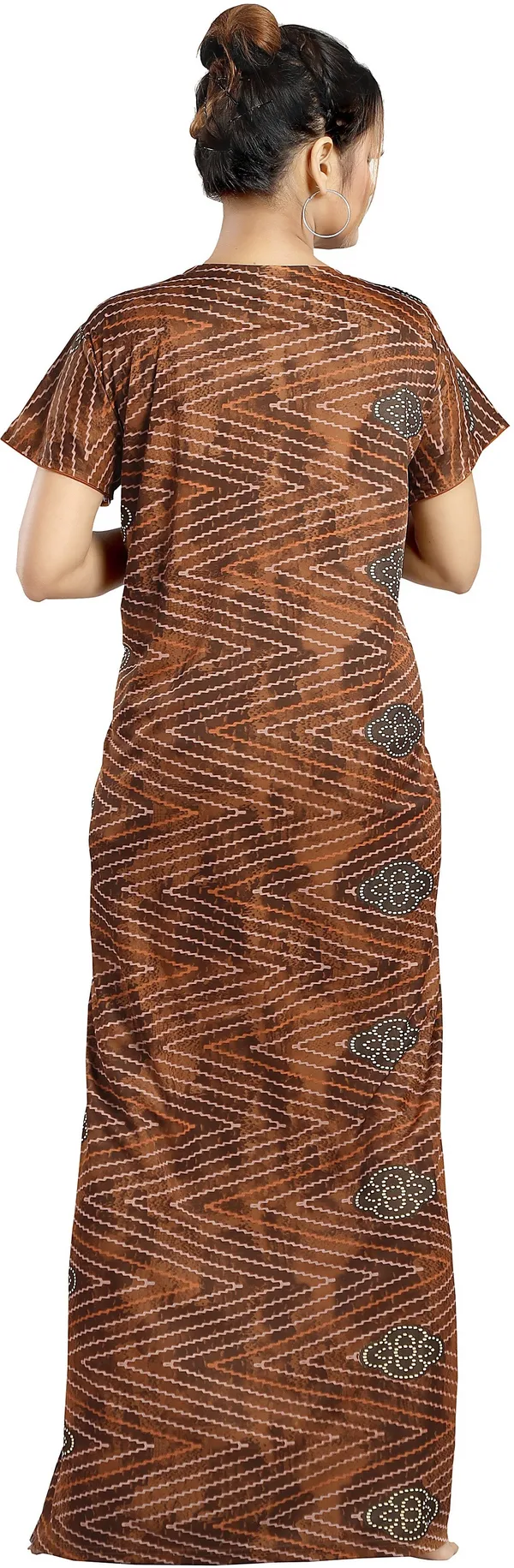 Orange_Sarina_Checkered_Regular_Nighty_For_Women