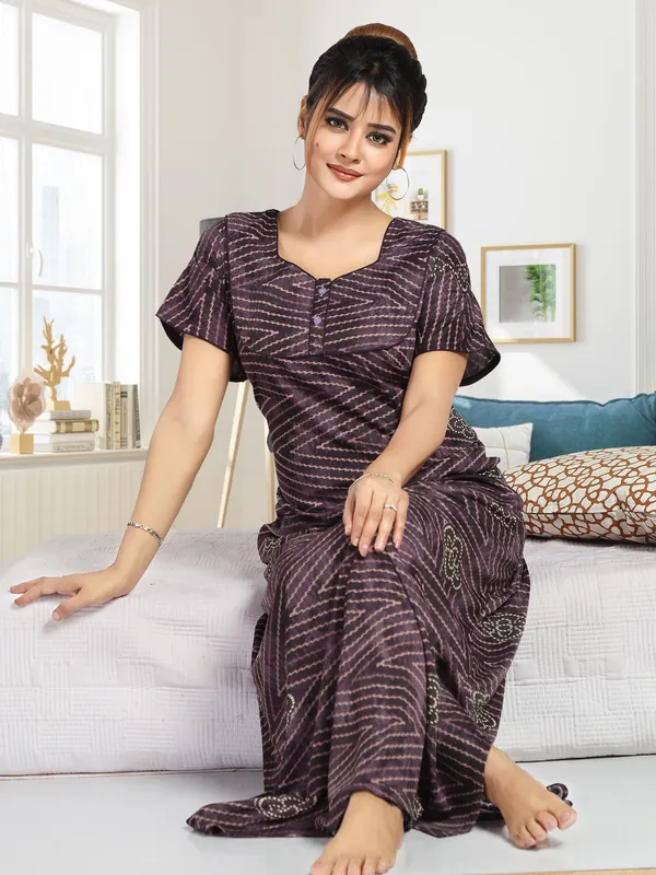 Purple_Sarina_Striped_Regular_Nighty_For_Women