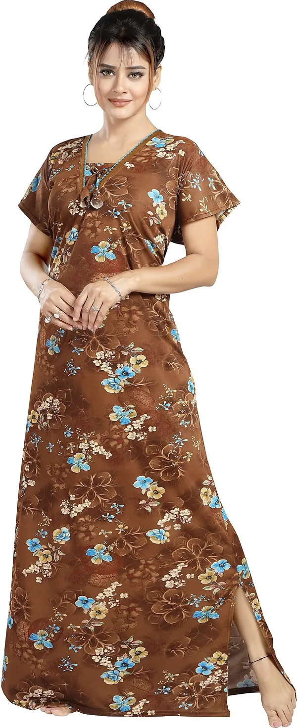 Brown_Sarina_Floral_Regular_Nighty_For_Women