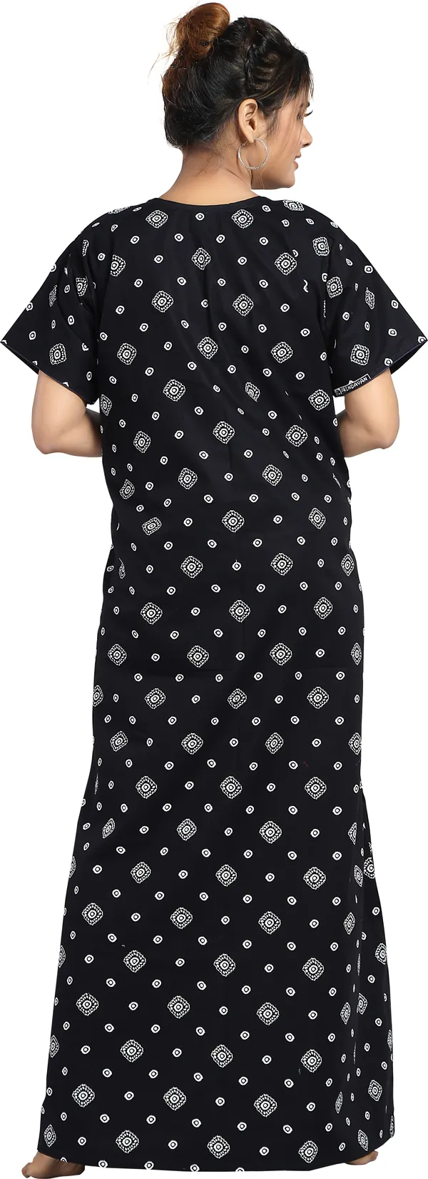 Dark_Blue_Cotton_Embroidered_Regular_Nighty_For_Women