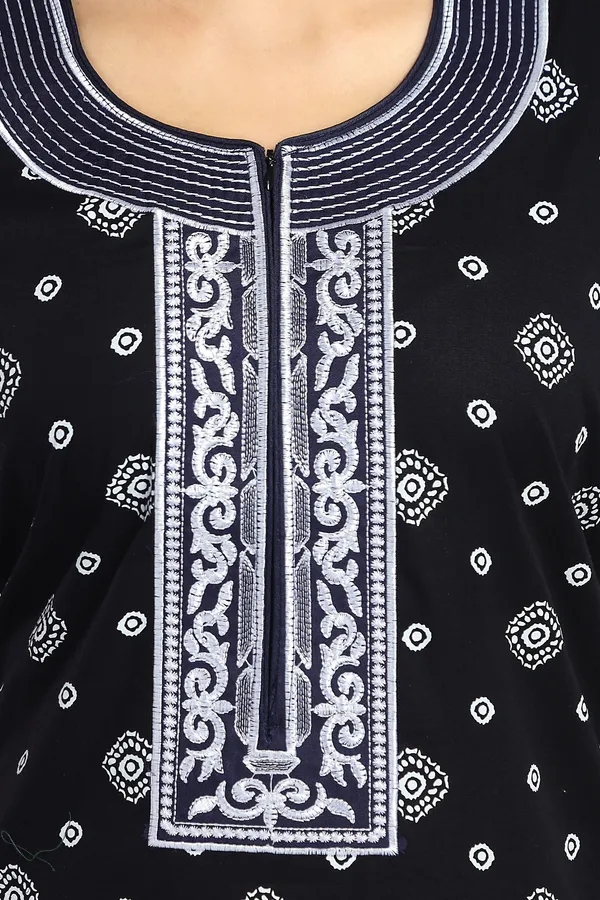 Dark_Blue_Cotton_Embroidered_Regular_Nighty_For_Women