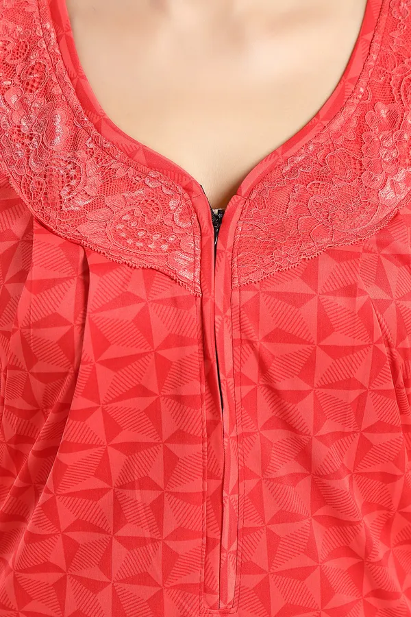 LIFE-TALE_Red_Sarina_Checkered_Regular_Nighty_For_Women