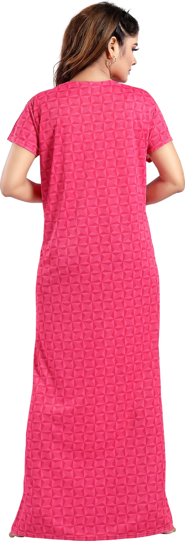 LIFE-TALE_Pink_Satin_Checkered_Regular_Maternity_&_Nursing_Nighty_For_Women