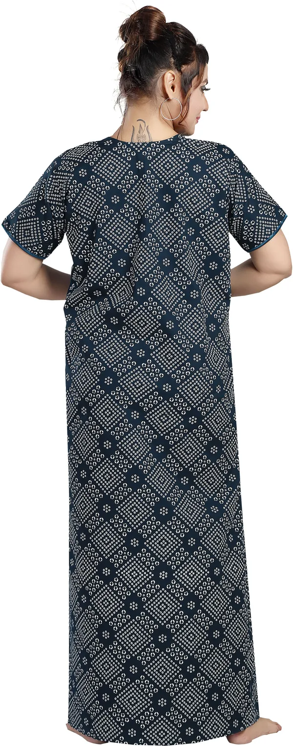 Dark_Green_Cotton_Printed_Regular_Nighty_For_Women