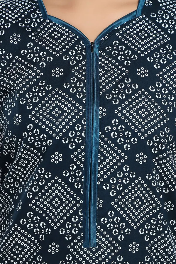 Dark_Green_Cotton_Printed_Regular_Nighty_For_Women