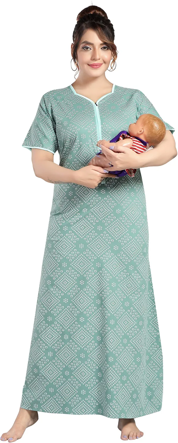 Light_Green_Cotton_Printed_Regular_Nighty_For_Women